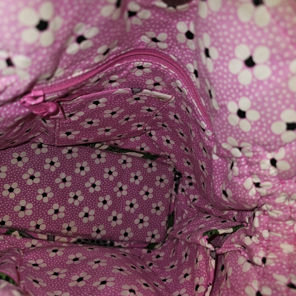 Vera Bradley Priscilla Pink Purse Shoulder Tote Bag Handbag Floral Pics Of Flaw - Picture 11 of 16